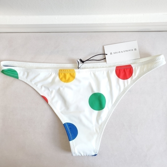 NWT Solid & Striped The Rachel Polka-Dot Low-Rise Bikini Briefs Bottoms - Picture 10 of 12